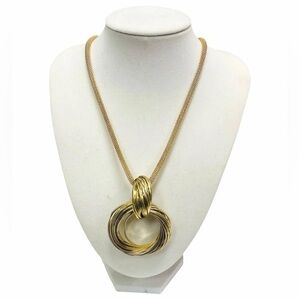 🌟Gold-Tone Hooped Necklace-jewelry-statement-chunky-summer-boho chic-vintage🌟